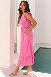 Bubblegum Beach Day Pink Skirt Set